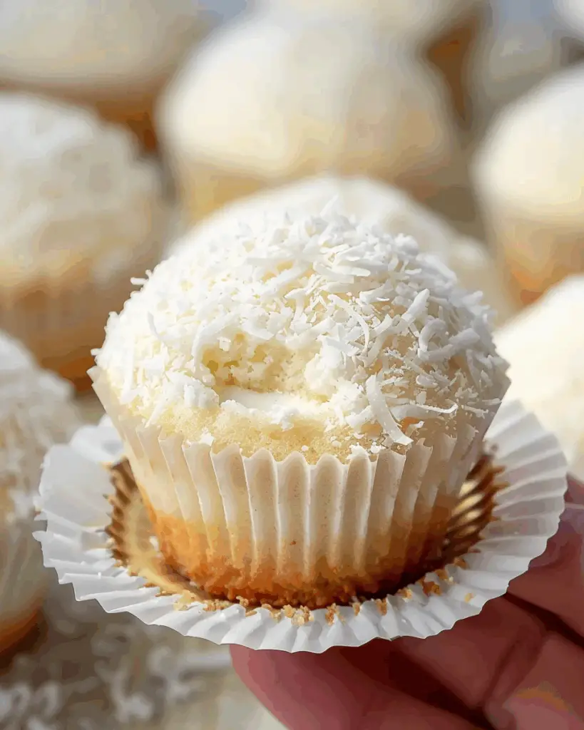 Coconut Cupcakes with Custard Filling