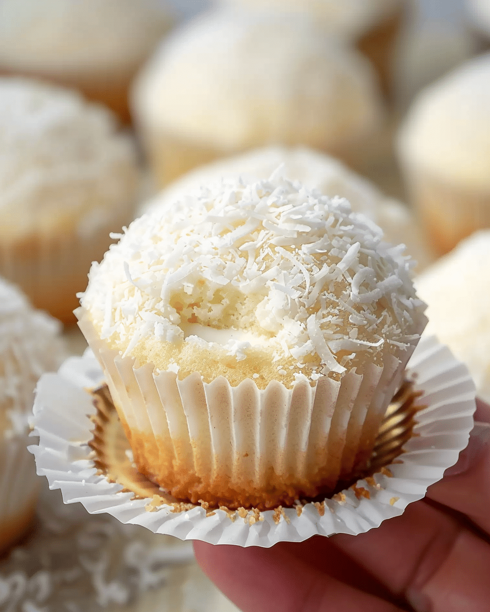 Coconut Cupcakes with Custard Filling