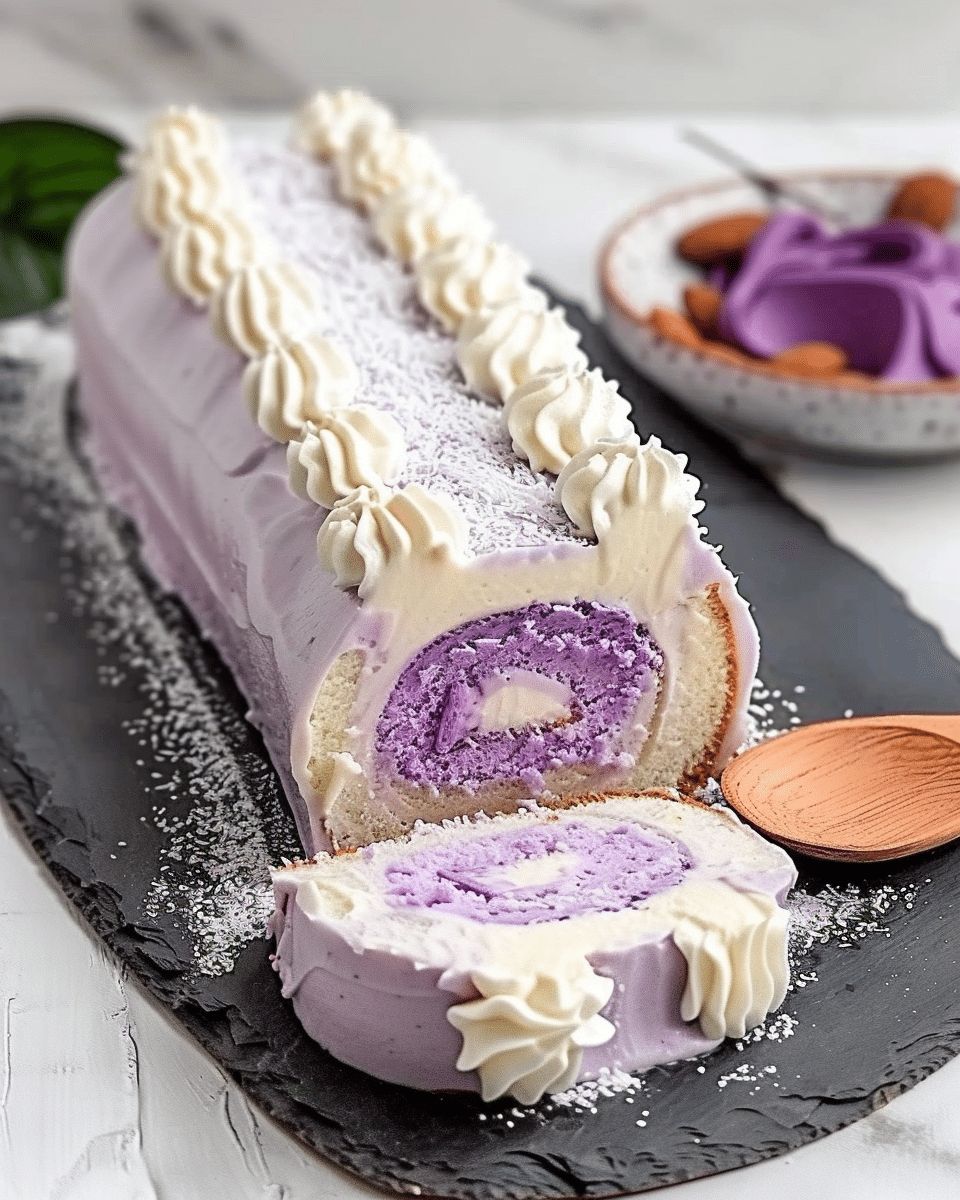 Coconut Purple Cake Roll Recipe