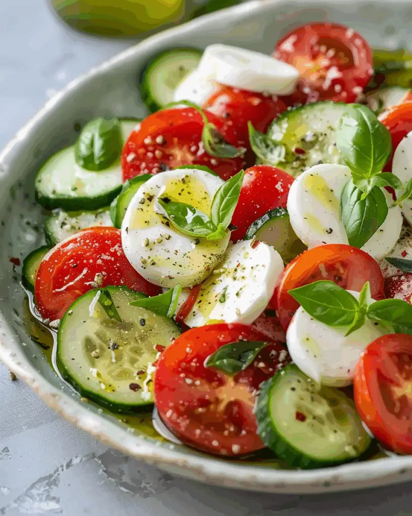 Easy Cucumber Caprese Salad Recipe