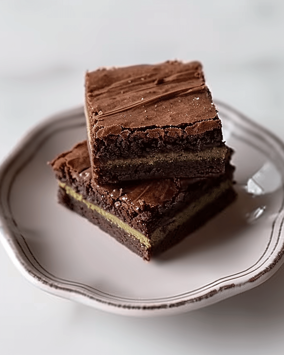 Dubai Chocolate Pistachio Brownies with Crumble Filling
