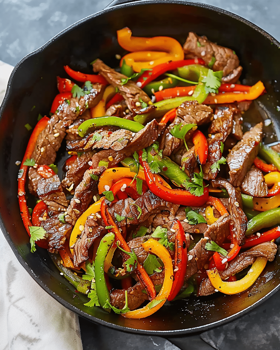 15-Minute Skillet Pepper Steak Recipe