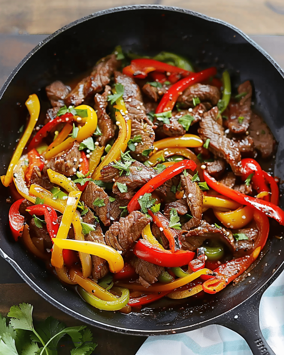 15-Minute Skillet Pepper Steak Recipe