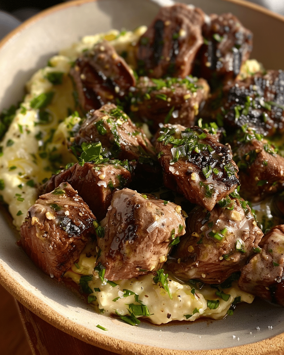 Garlic Peppercorn Steak Bites Recipe