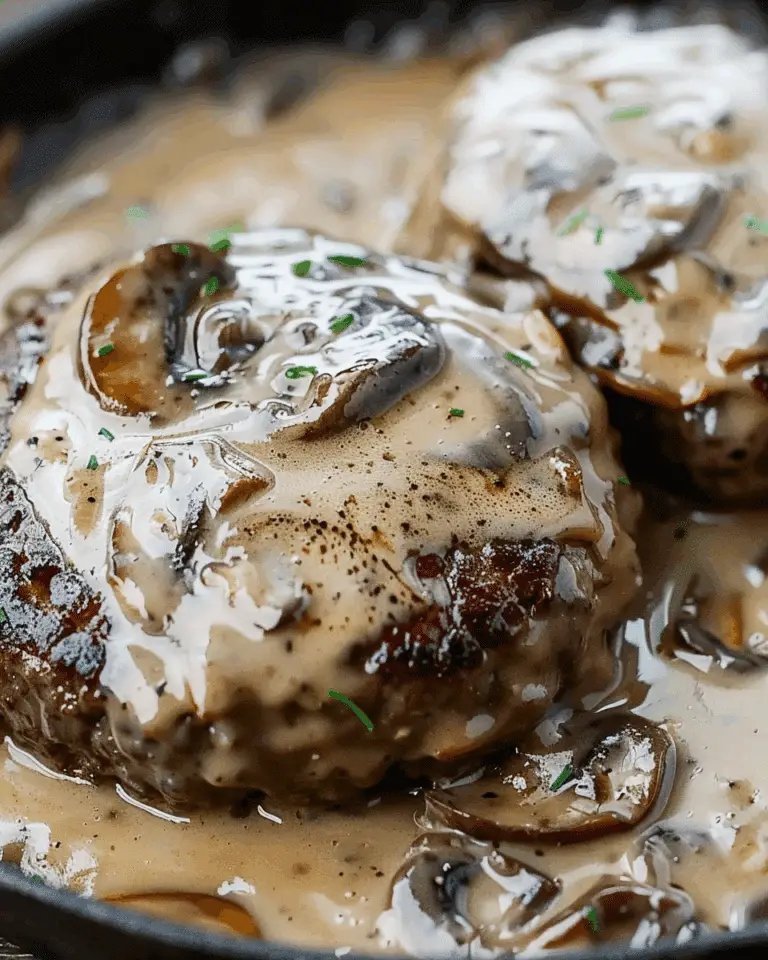 Keto Burger Steak with Mushroom Gravy Recipe