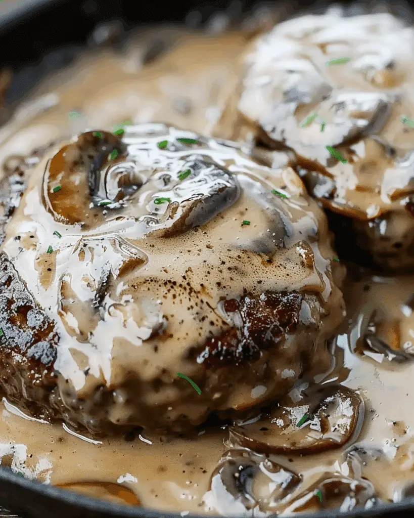 Keto Burger Steak with Mushroom Gravy Recipe