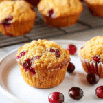 Healthy Cranberry Orange Cornmeal Muffins