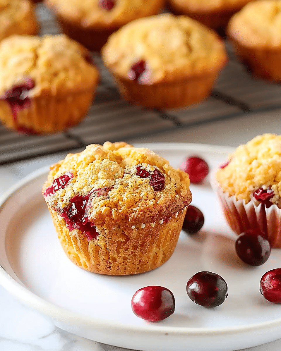 Healthy Cranberry Orange Cornmeal Muffins