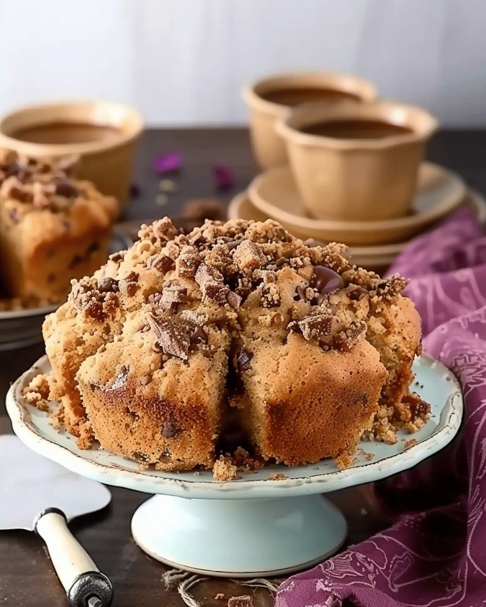 Heath Bar Chocolate & Toffee Coffee Cake Muffins