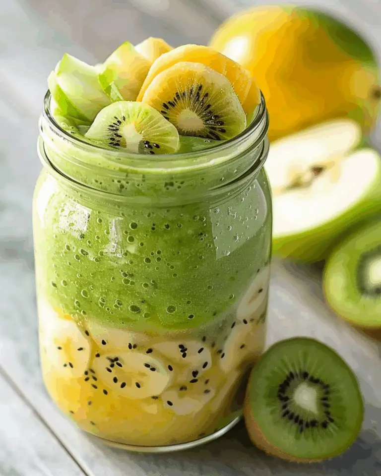 Kiwi, Apple, Cucumber, and Lemon Smoothie: A Refreshing, Healthy Drink