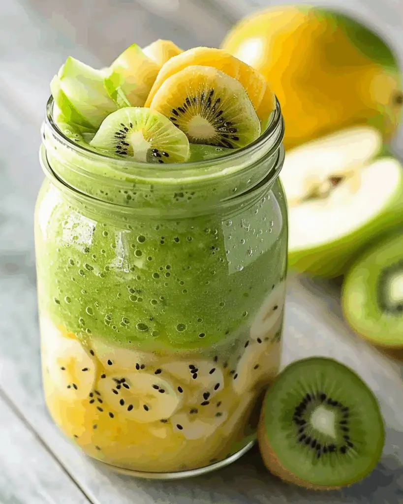 Kiwi, Apple, Cucumber, and Lemon Smoothie: A Refreshing, Healthy Drink
