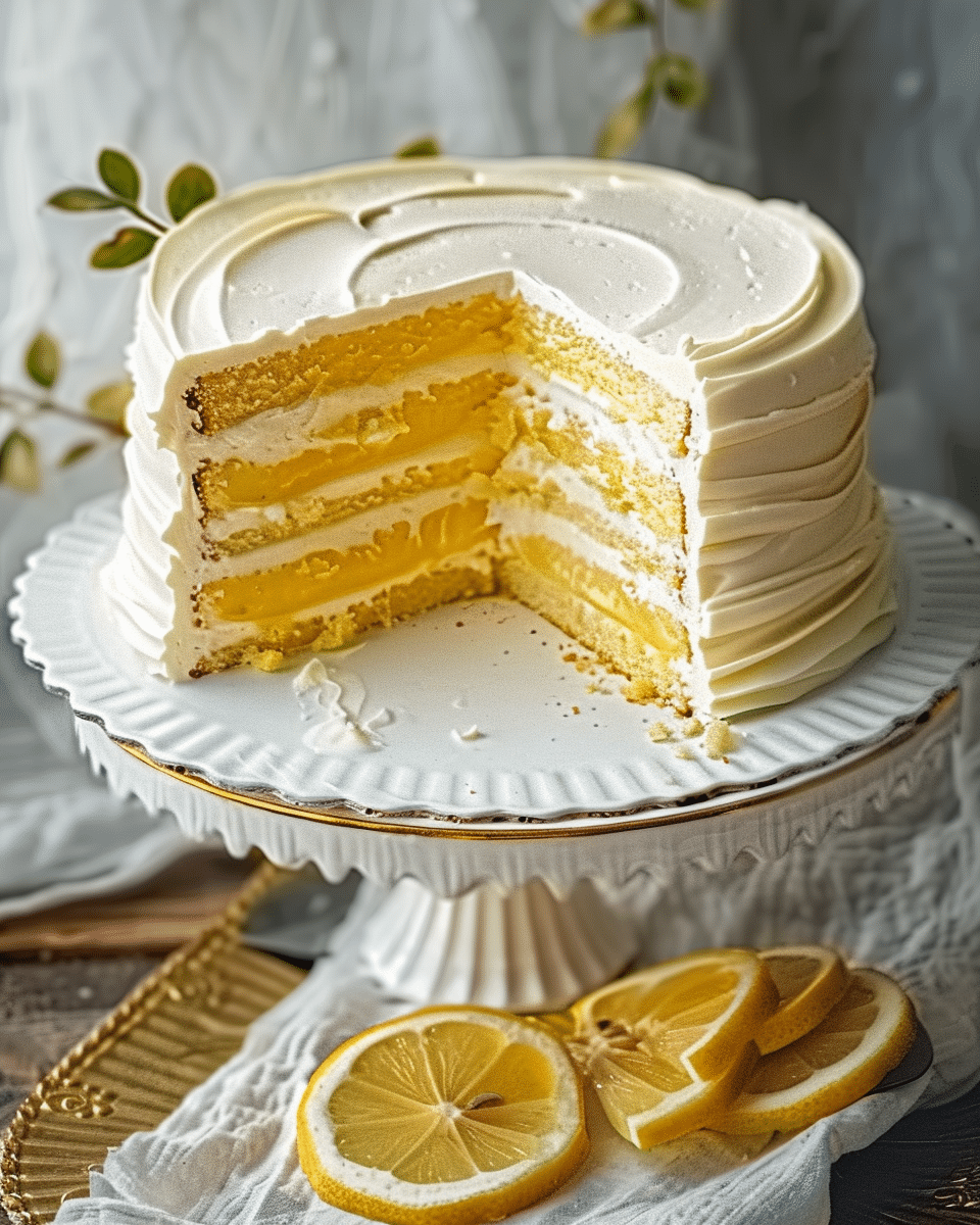 Lemon Chiffon Cream Cake
