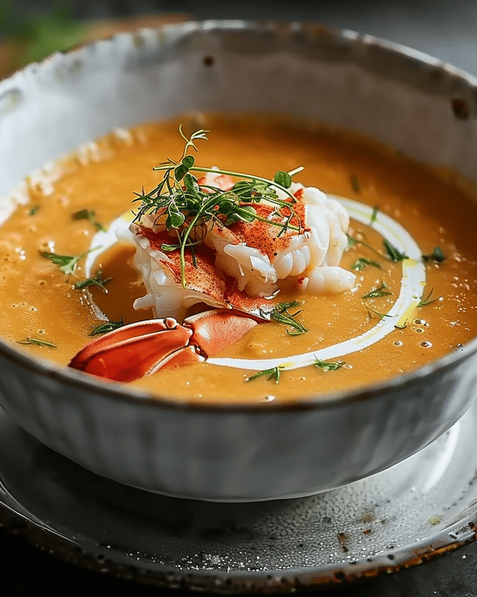 Silky Lobster Bisque With Cognac Crème Fraîche