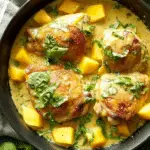 Mango Chicken Thighs with Basil-Coconut Sauce