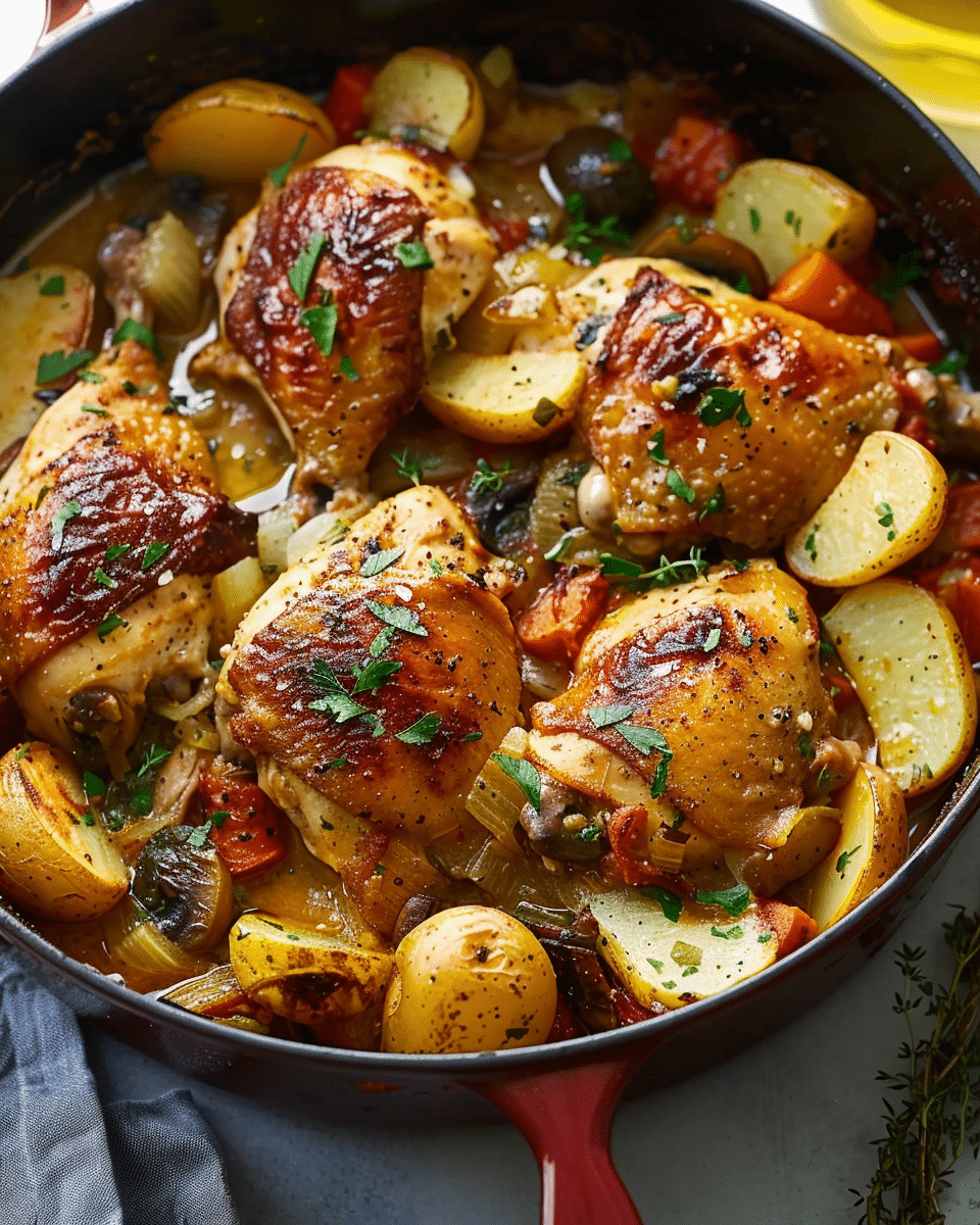 One‑Pot Roman Chicken Cacciatore With Potatoes