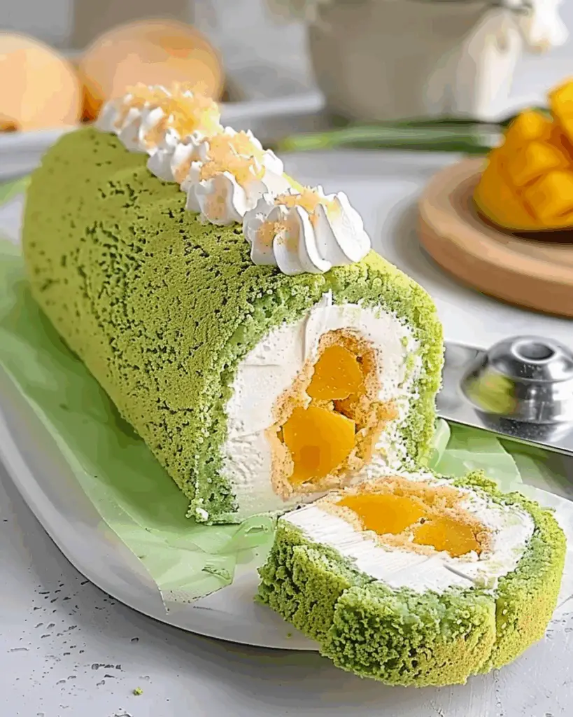Pandan Mango Cake Roll Recipe