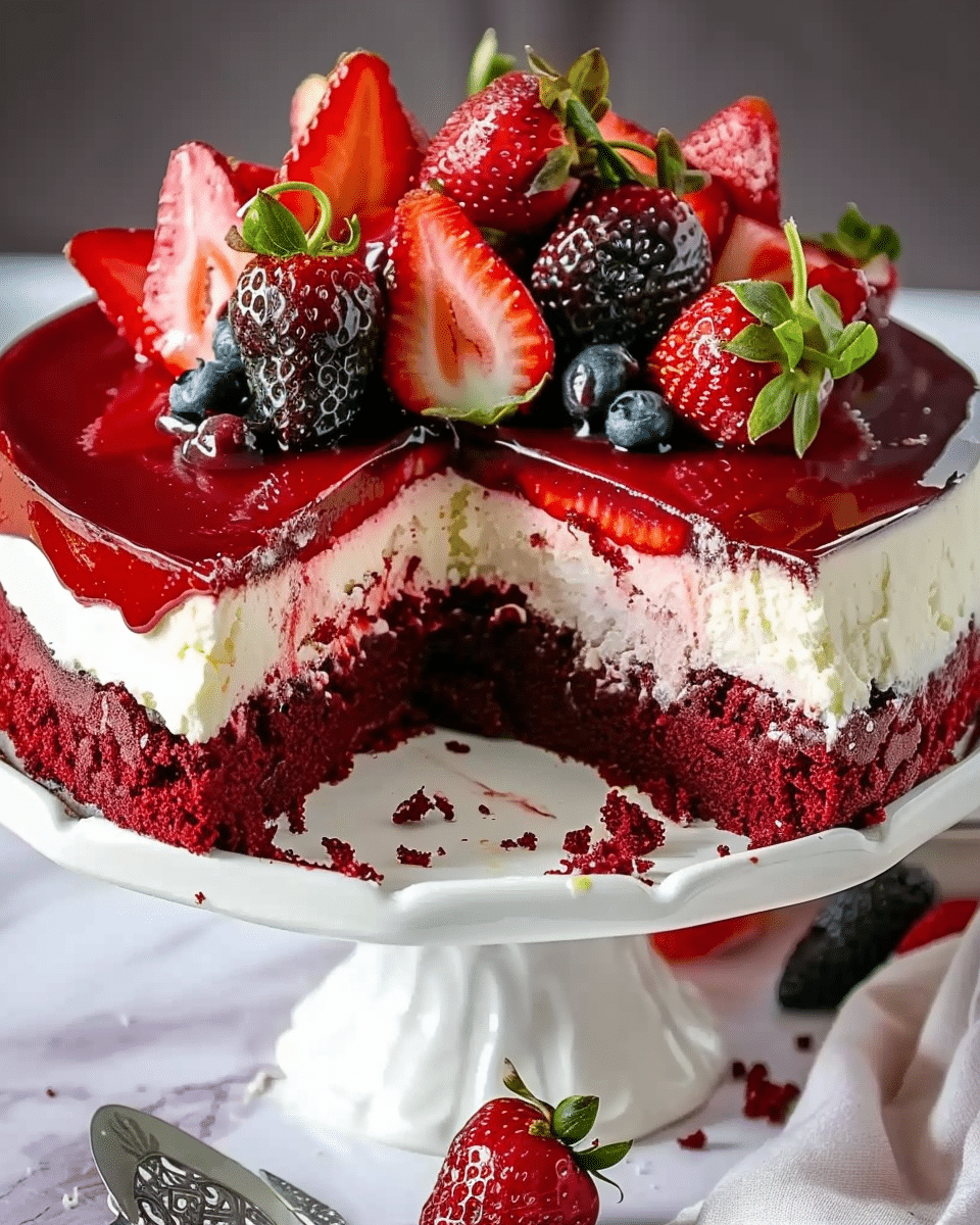 Red Velvet Strawberry Cheesecake