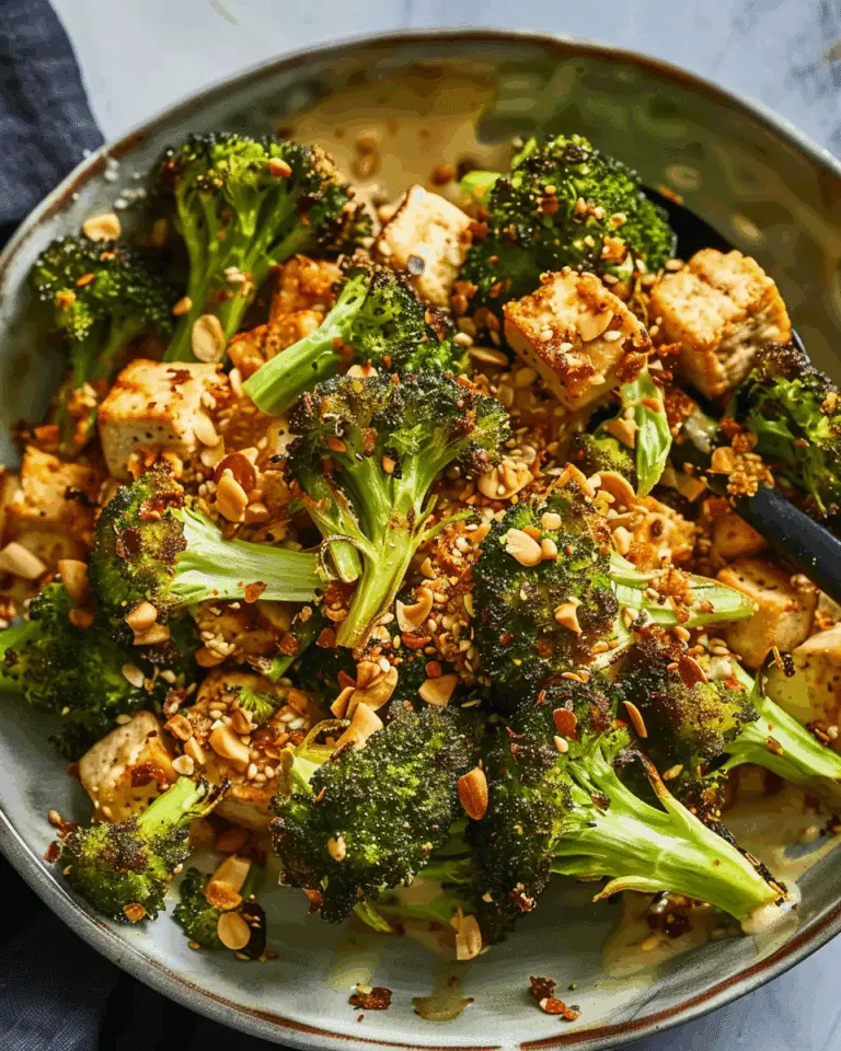 Roasted Broccoli And Whipped Tofu With Chile Crisp Crunch
