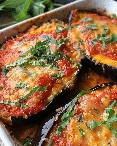 Vegan Stuffed Eggplant Parmesan