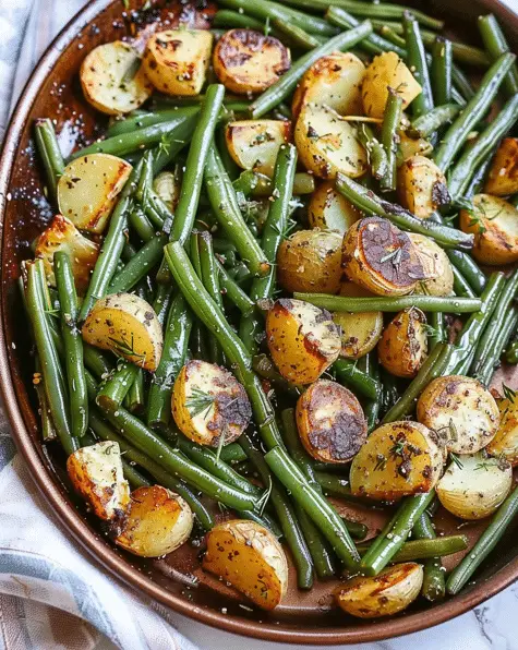 Garlic Potatoes and Green Beans