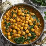 Curried Chickpeas With Spinach