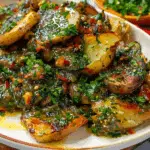 Crispy Smashed Chimichurri Potatoes With Creamy Chickpea Dip