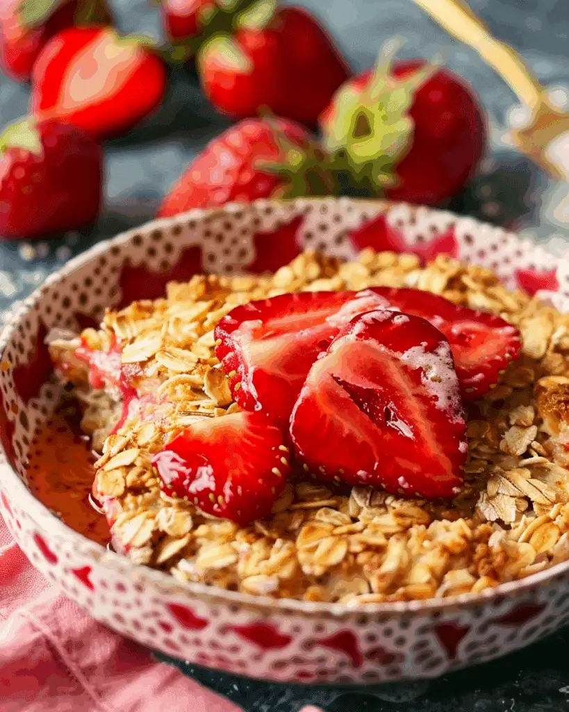 Strawberry Protein Baked Oats