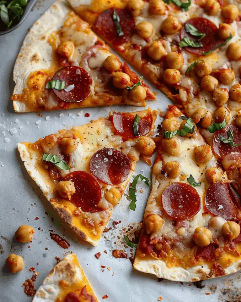 Easy Tortilla Pizzas With Pepperoni Chickpeas