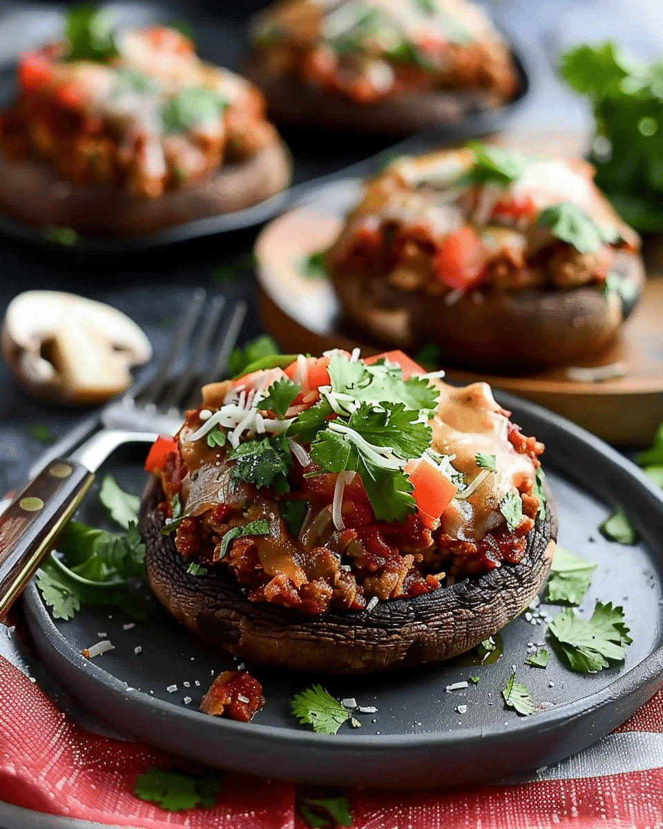 Turkey Taco Stuffed Portobello Mushrooms Recipe