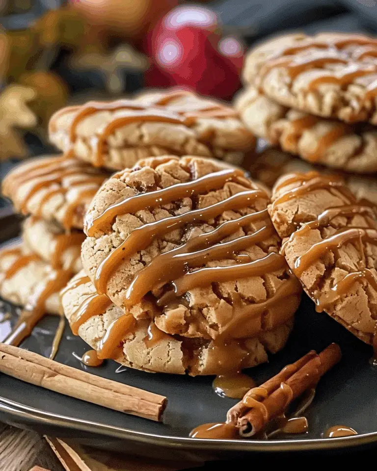 Caramel-Drizzled Apple Cinnamon Cookies