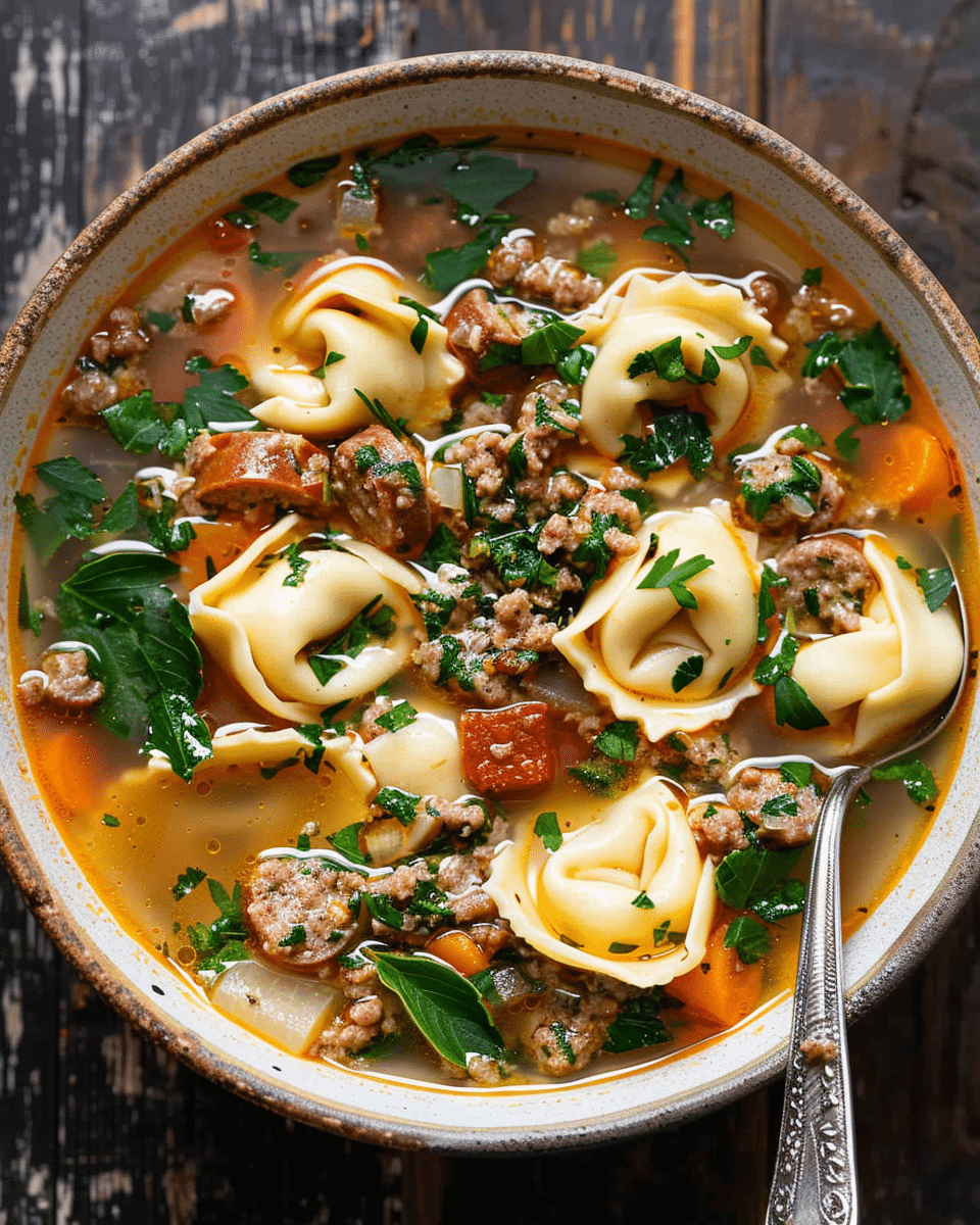 Creamy Sausage Tortellini Soup