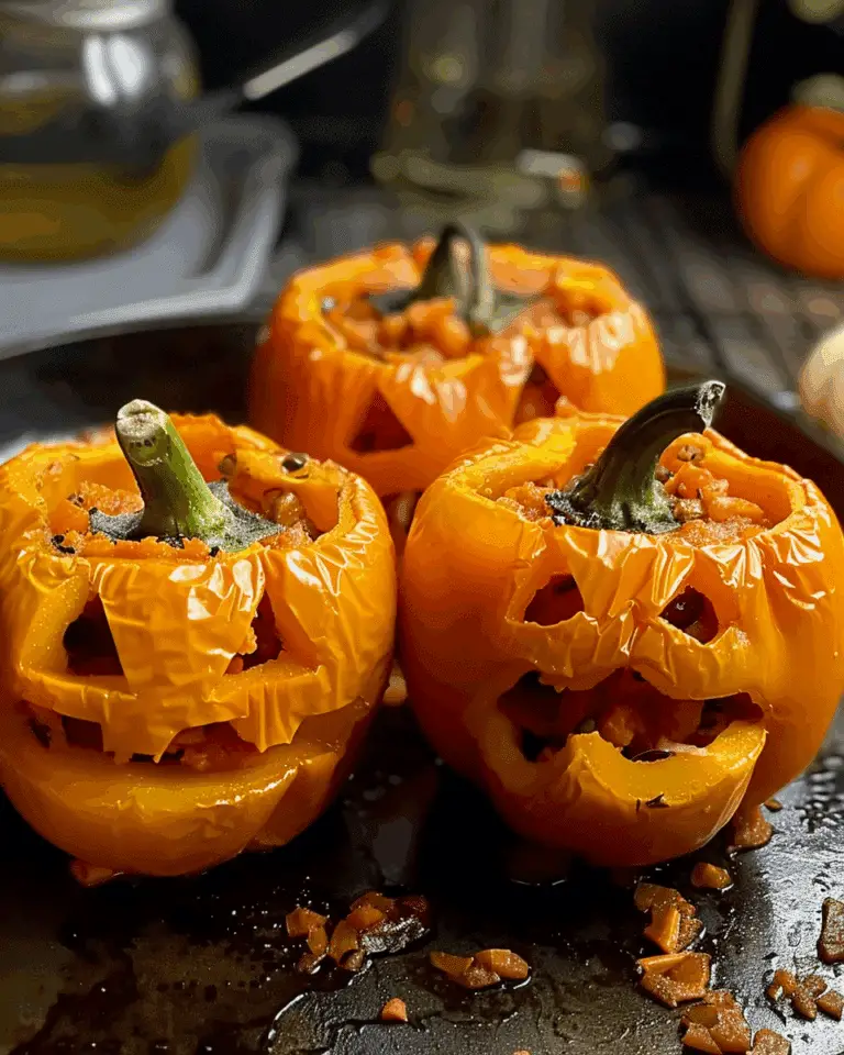 Stuffed Jack-O’-Lantern Bell Peppers