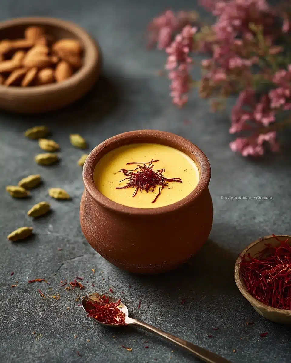 Saffron Almond Milk Tea – A Cozy Sip of Luxury Recipe