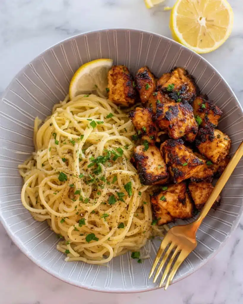 Crispy Lemon Chicken Bites & Spaghetti Recipe