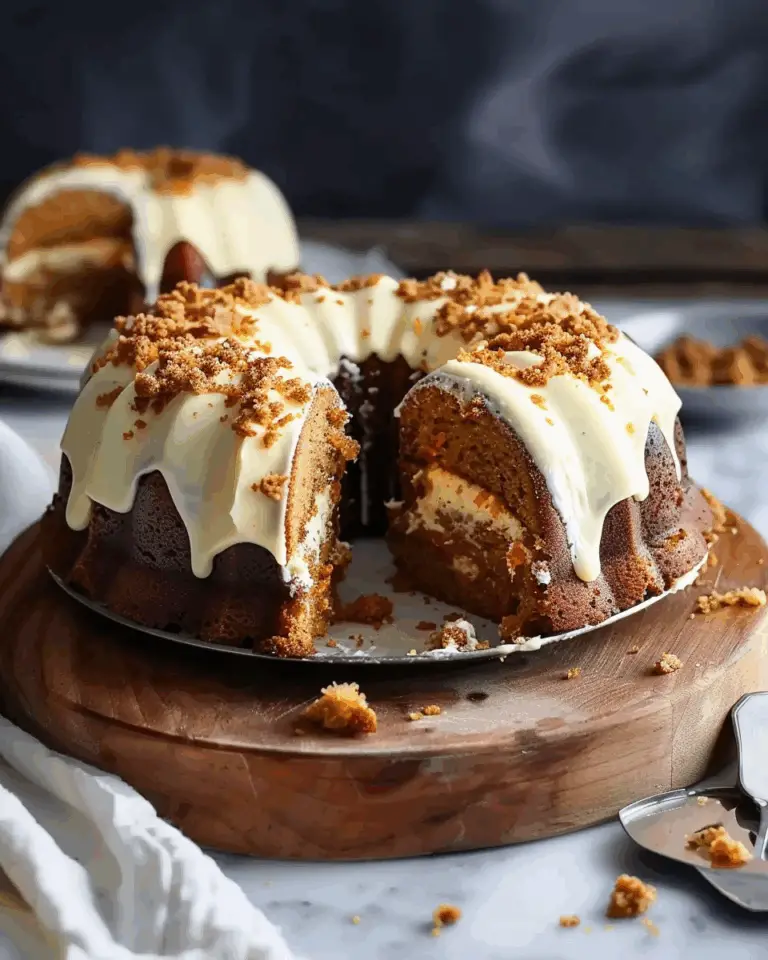 Cheesecake Stuffed Carrot Bundt Cake