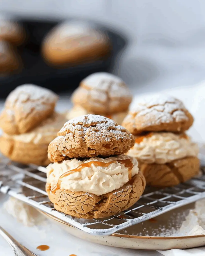 Craquelin Choux Pastry with Salted Caramel Cream