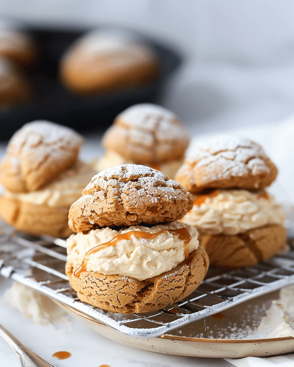 Craquelin Choux Pastry with Salted Caramel Cream