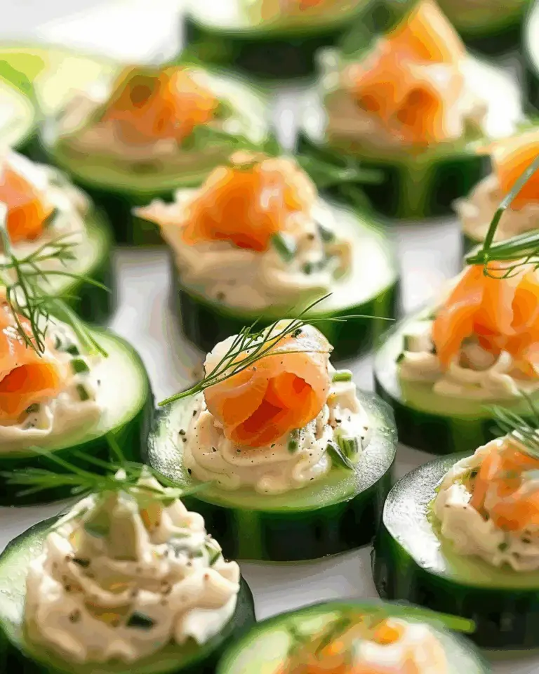 Cucumber Canapés with Smoked Salmon Mousse