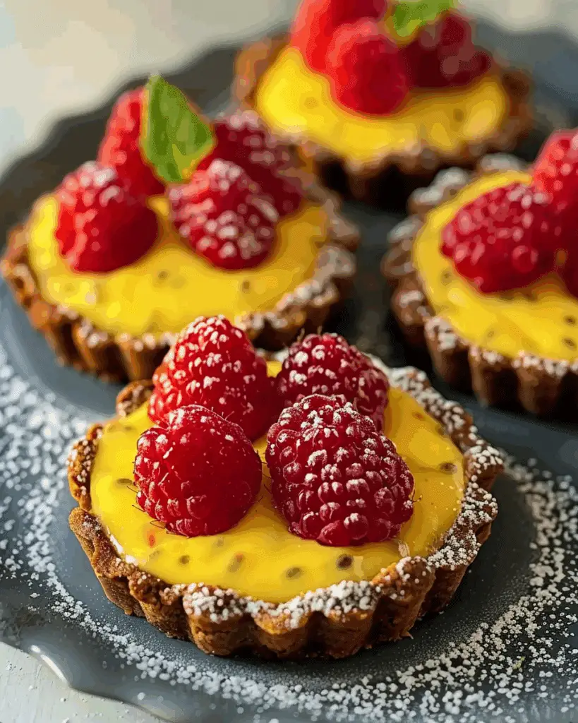 Easy-Peasy Raspberry Tarts with Passion Fruit Curd