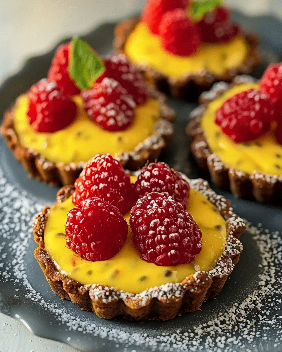 Easy-Peasy Raspberry Tarts with Passion Fruit Curd