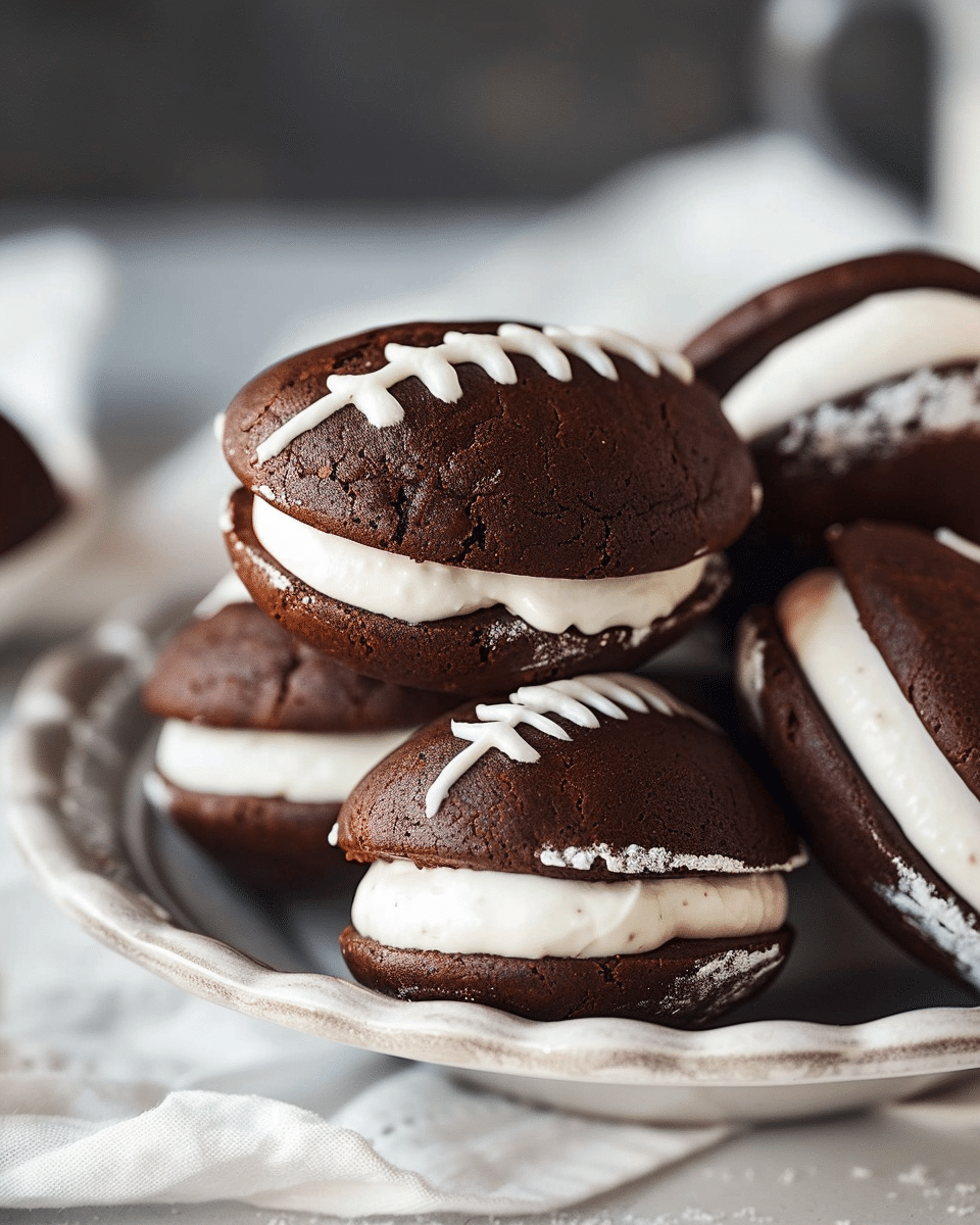 Football Shaped Whoopie Pies