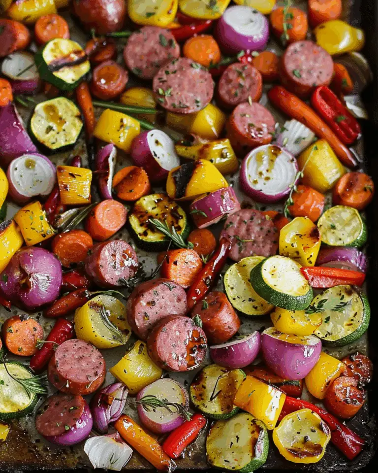 Maple-Dijon Sheet Pan Sausage and Veggies