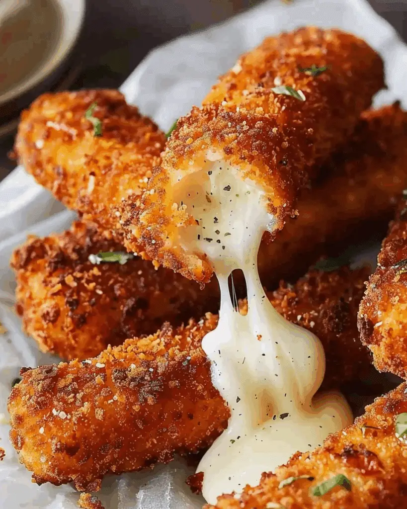 Crispy and Spicy Nashville Hot Mozzarella Sticks