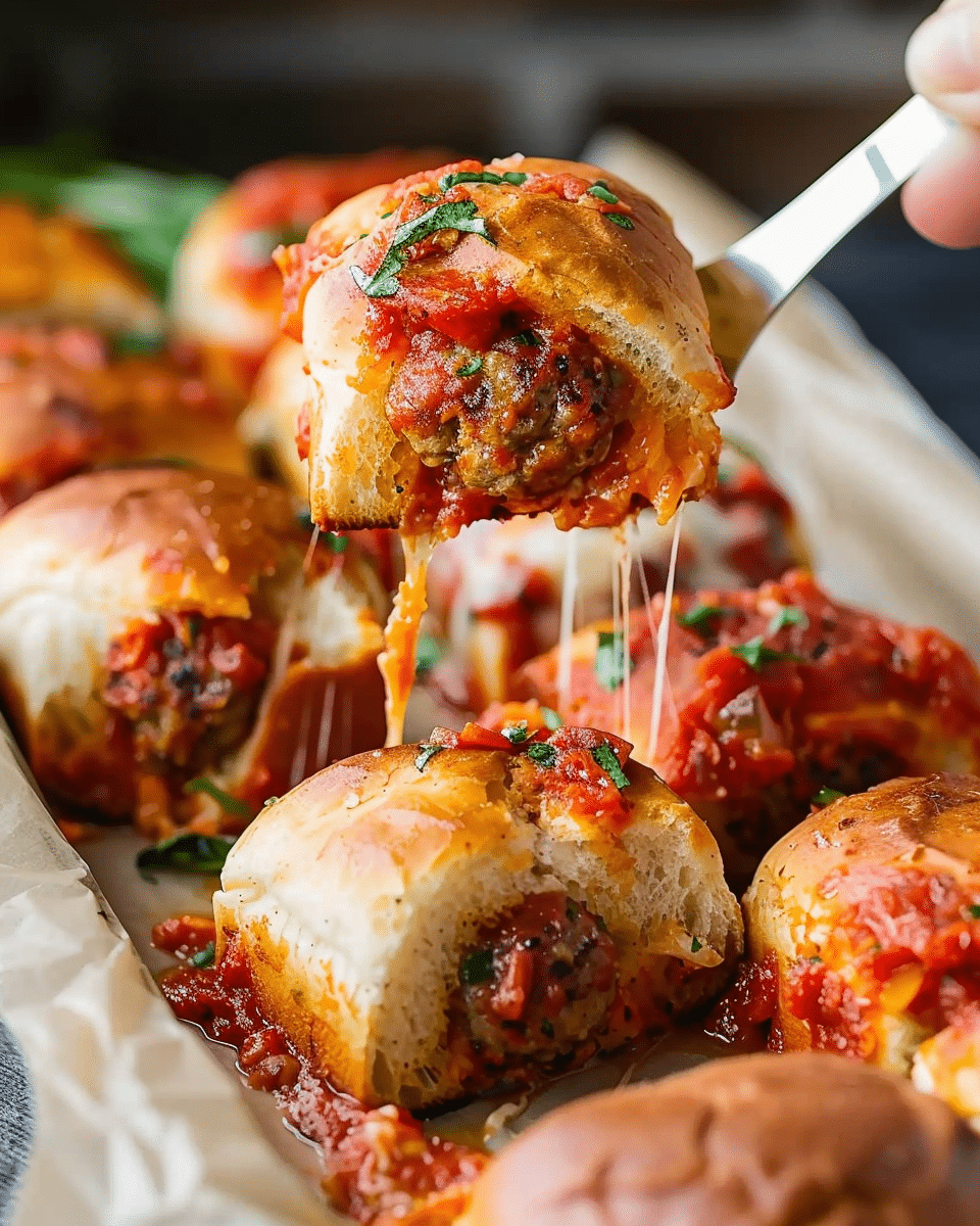 Easy Pull-Apart Meatball Sliders