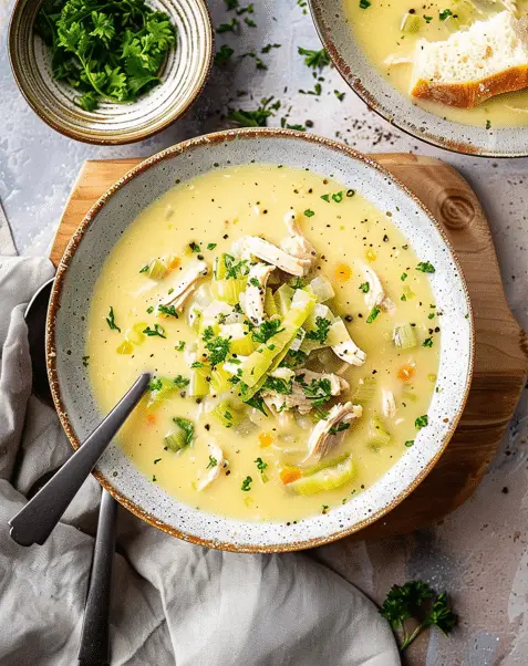 Easy Creamy Leek and Chicken Soup
