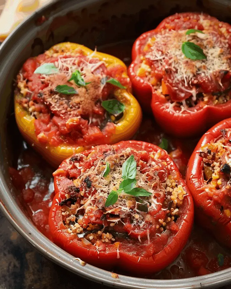 Slow Cooker Stuffed Peppers in Marinara Sauce