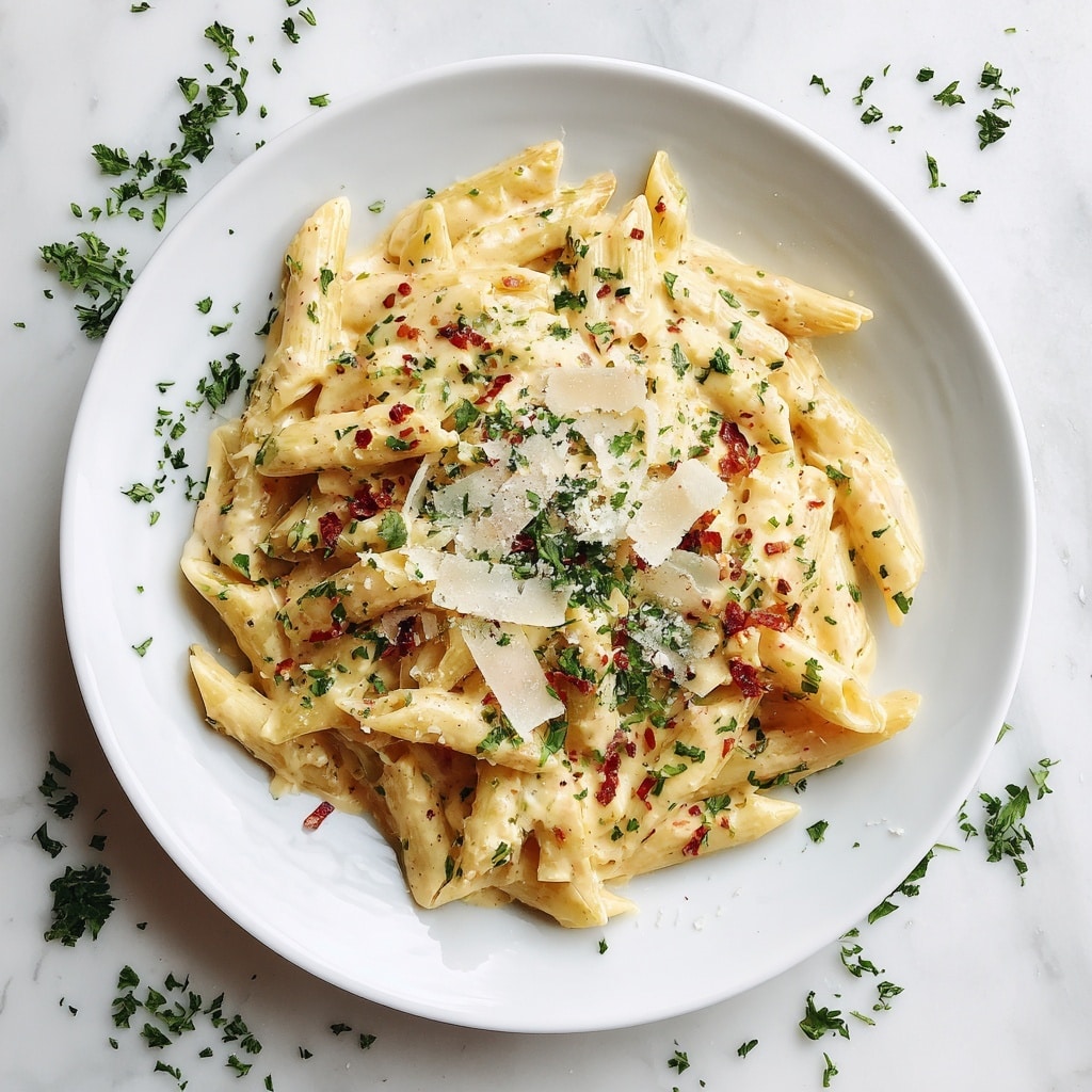 One Pot Creamy Garlic Pasta Recipe - Recipe Image