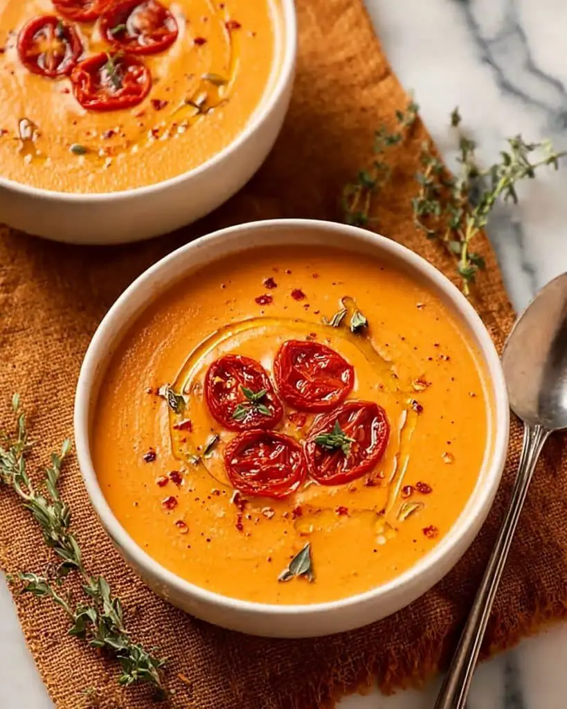 Best Creamy Roasted Garlic Tomato Soup Recipe