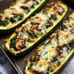 Spinach, Mushroom, and Ricotta Stuffed Zucchini Boats Recipe