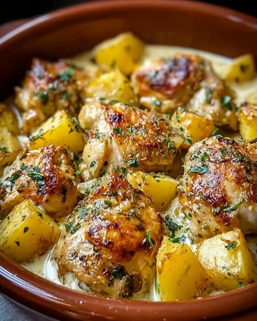 Garlic Parmesan Crockpot Chicken and Potatoes Recipe
